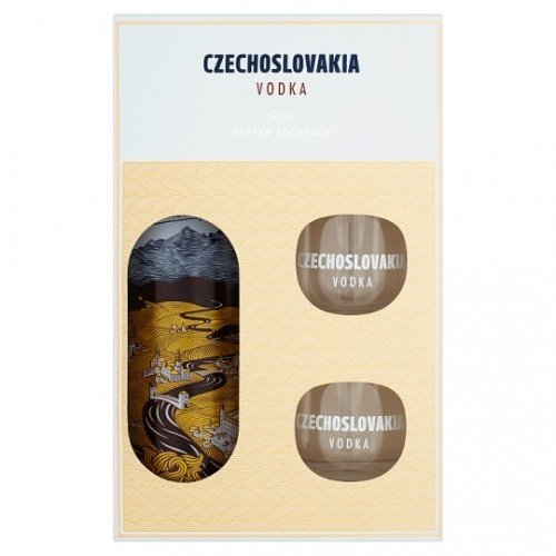 Чехословакия Водка 0,7л 40%  Кутия + две чаши / Vodka Czechoslovakia Box 0,7L 40%